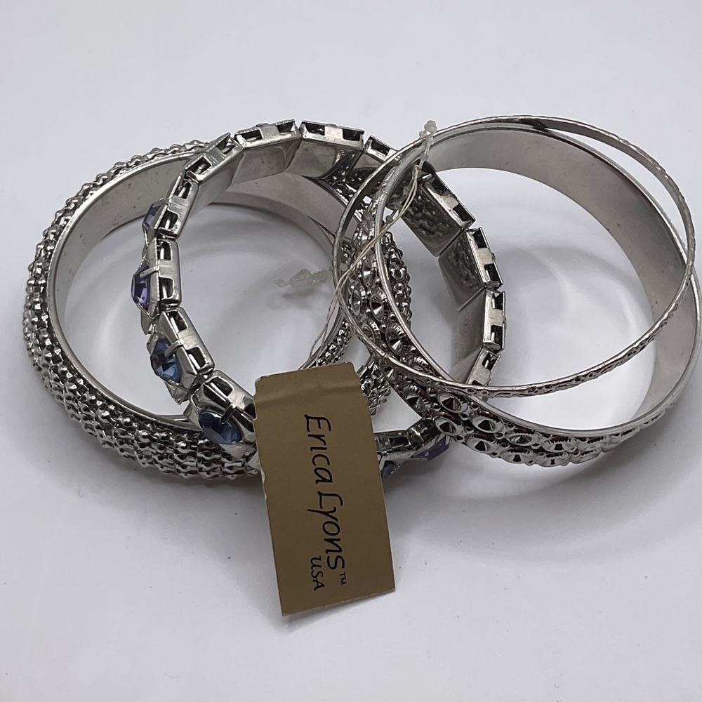 NWT Erica Lyons Silver and Blue Bracelet Collection